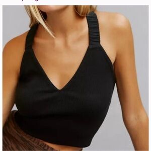 Maeve Black Ribbed Tank Top